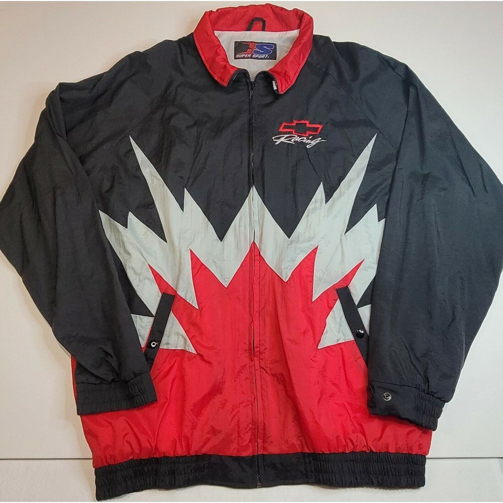 Super Sport‎ Chevrolet Racing Jacket Mens 2XL. Vintage Sharktooth Chevy Full-Zip